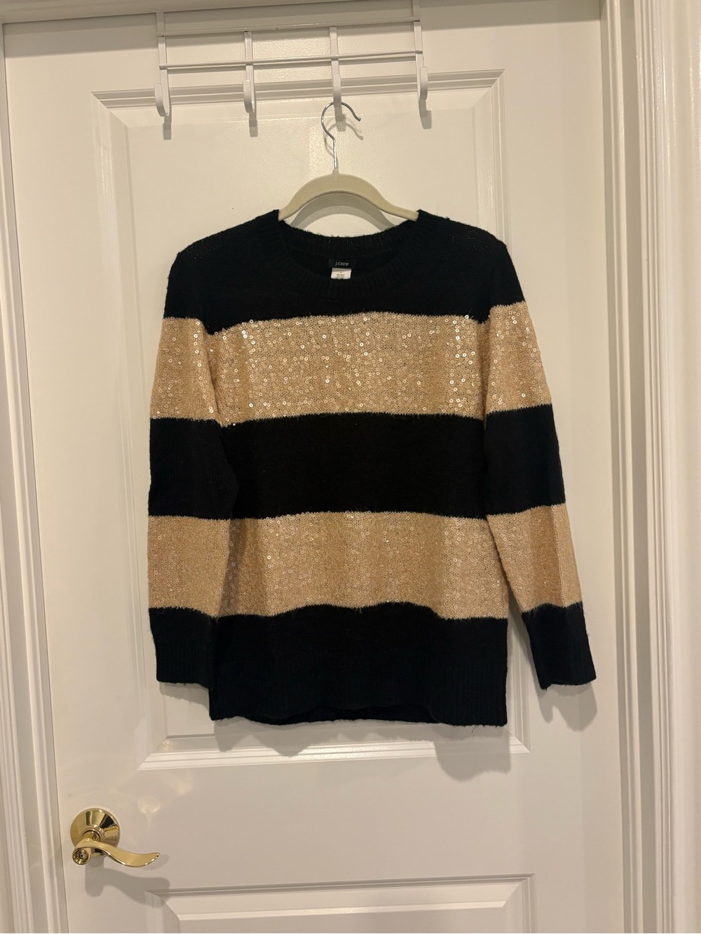 J.Crew Wynter Sequin Stripe Sweater Size XL